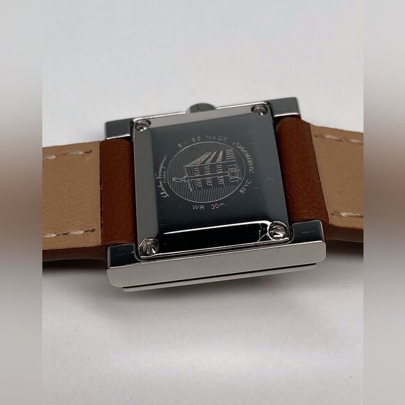 Ferragamo Square Brown Leather Strap Watch 19mm - Picture 12 of 15